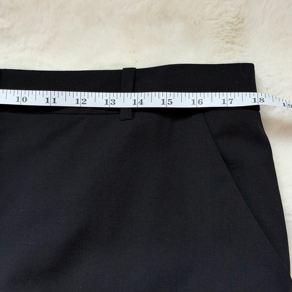Veronica Beard Maxine Black Wool Blend Front Slit-20” Midi Minimalist Skirt - Picture 15 of 16